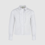 Блуза с контрастным кантом, оливковый цвет