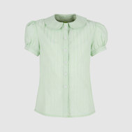 Блузка с оборками, зеленый цвет