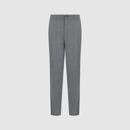 Зауженные брюки с широким поясом, серый цвет