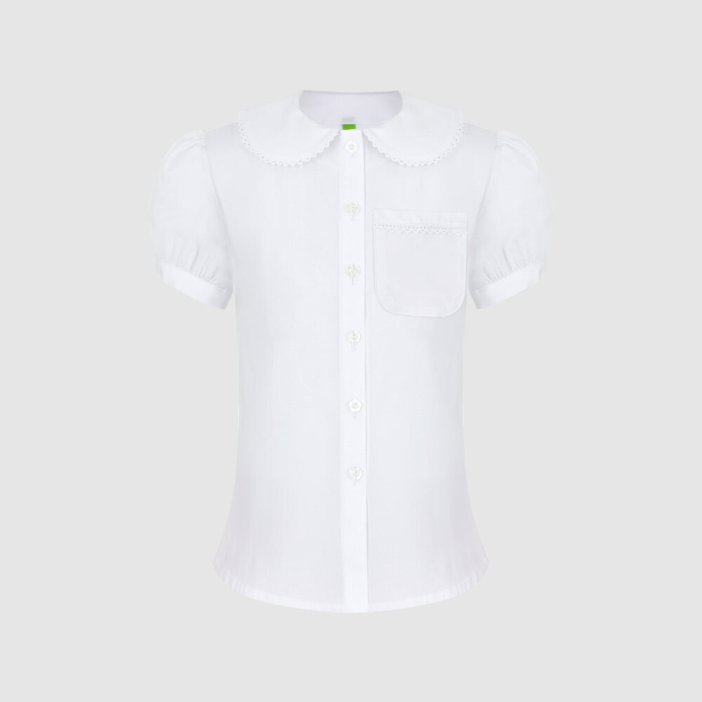 Блузка с бантом и кружевом