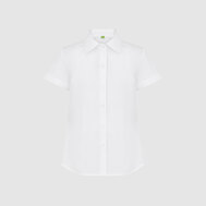 Прилегающая блузка на кокетке из кружева, розовый цвет