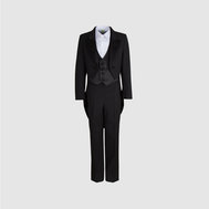 Приталенный костюм из ткани с водо- и грязеотталкивающим эффектом, на подкладке, черный цвет