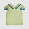 Блузка с кружевом, зеленый цвет