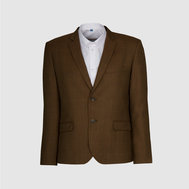 Приталенный пиджак в клетку, на жаккардовой подкладке, коричневый цвет