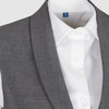 Стильный приталенный жилет с воротником "шалька", серый цвет