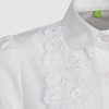 Нарядная приталенная блуза с кружевом, белый цвет