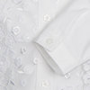 Нарядная приталенная блуза с кружевом, белый цвет