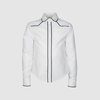 Блузка с контрастным кантом, белый цвет