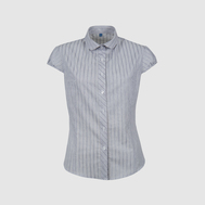 Классическая блузка с короткими рукавами, голубой цвет