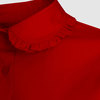 Приталенная блузка с оборками и вытачками, красный цвет