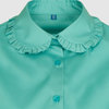 Приталенная блузка с оборками и вытачками, бирюзовый цвет