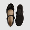 Кожаные туфли с ремешком на липучке, черный цвет