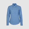 Прилегающая блузка с планкой, голубой цвет