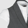 Стильный жилет с воротником "шалька", на подкладке с жаккардовым переплетением, серый цвет