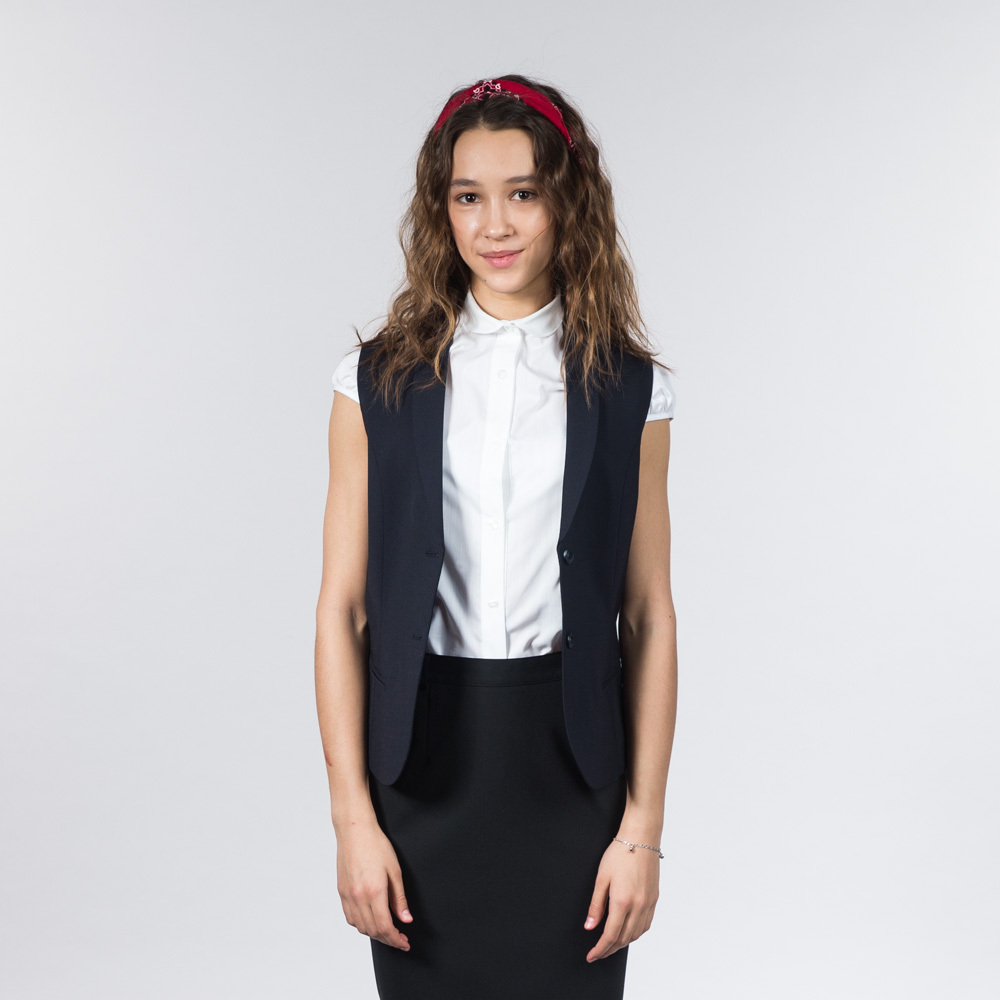 Жилет со вставками из ткани в клетку, на подкладке