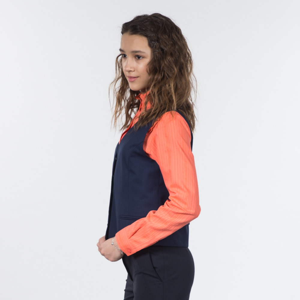 Жилет со вставками из ткани в клетку, на подкладке