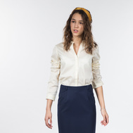 Классическая блузка с короткими рукавами, белый цвет