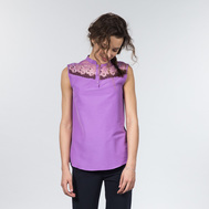 Блузка с широким воротником, бежевый цвет