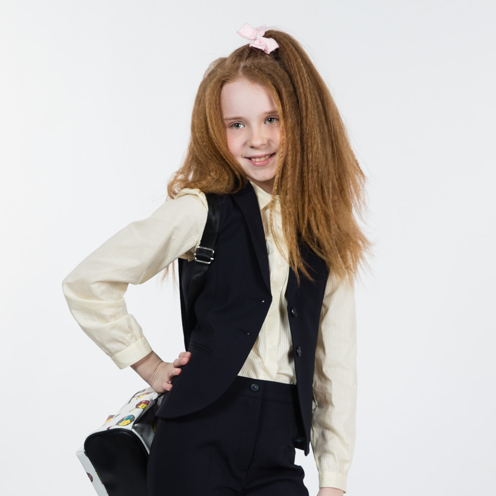 Жилет со вставками из ткани в клетку, на подкладке