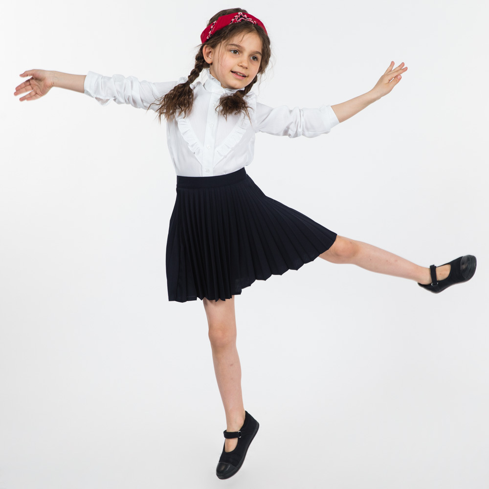 Юбка на резинке со складками из ткани повышенной износостойкости