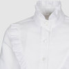 Блузка с фигурными кокетками и оборками, белый цвет