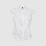 Прилегающая блузка с планкой, белый цвет