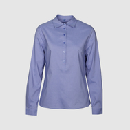 Прилегающая блузка на кокетке из кружева, фиолетовый цвет