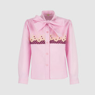 Блузка с оборками, розовый цвет