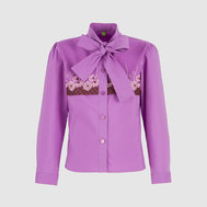 Прилегающая блузка с жабо, экрю цвет