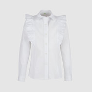 Блузка полуприлегающего силуэта, белый цвет