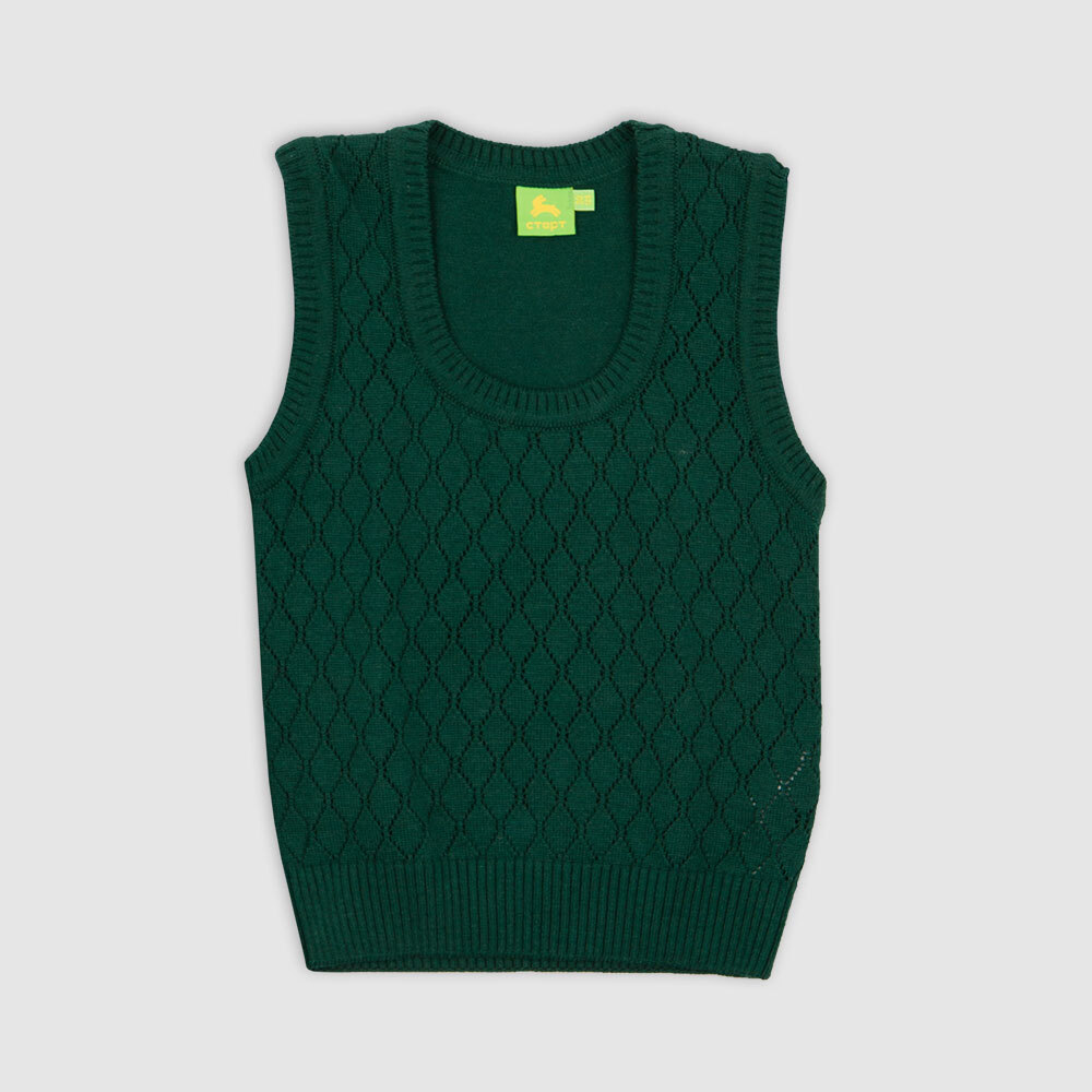 Жилет со вставками из ткани в клетку, на подкладке