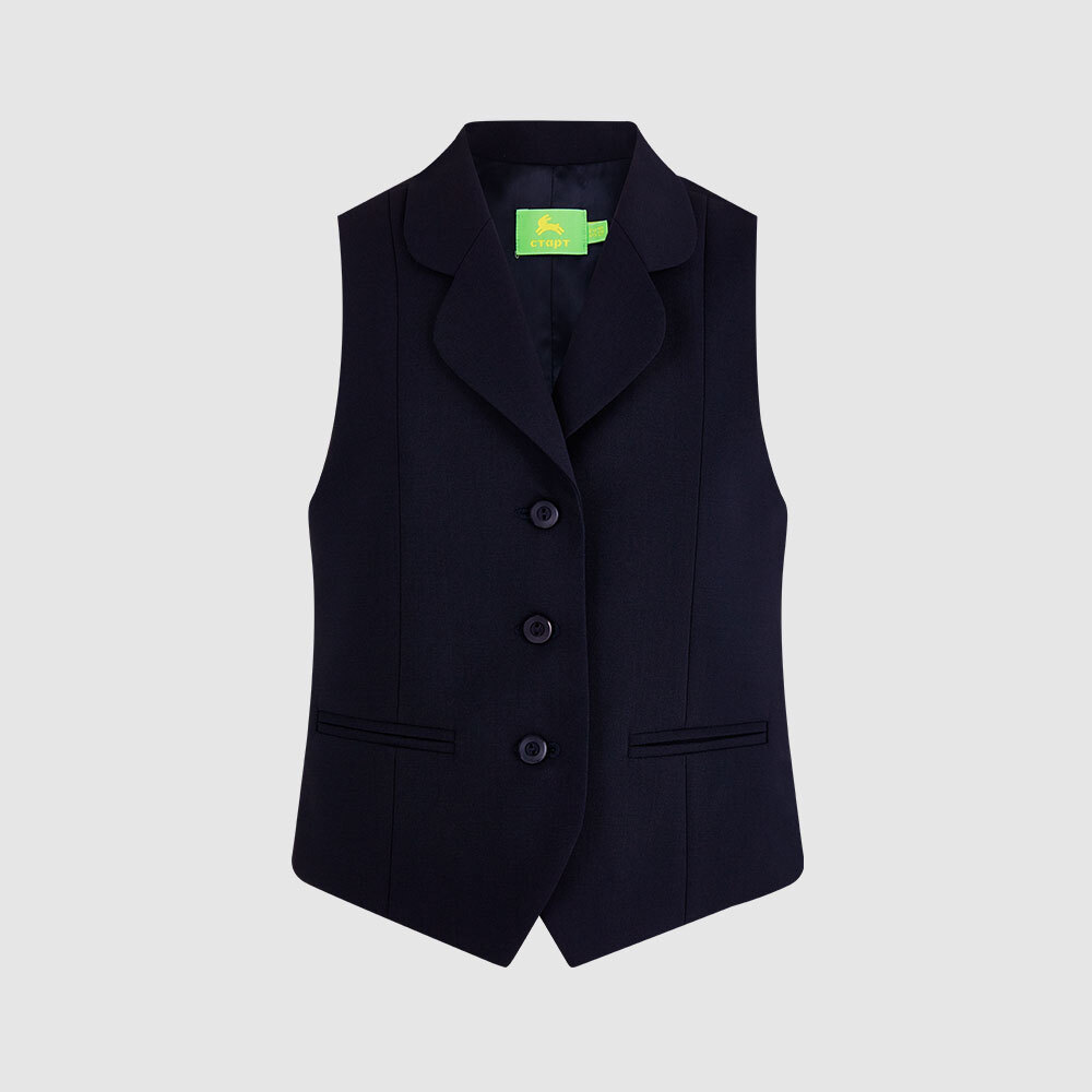 Жилет со вставками из ткани в клетку, на подкладке