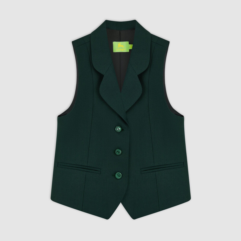 Жилет со вставками из ткани в клетку, на подкладке