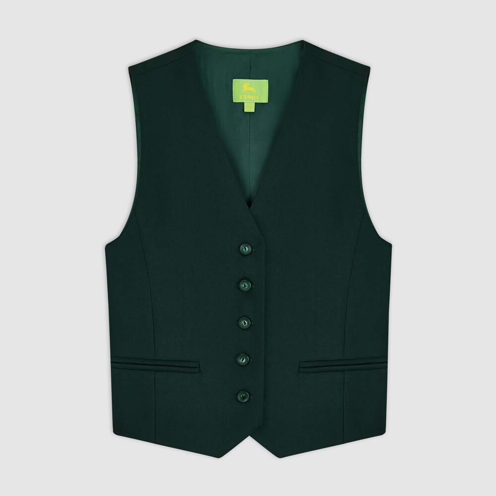 Жилет со вставками из ткани в клетку, на подкладке